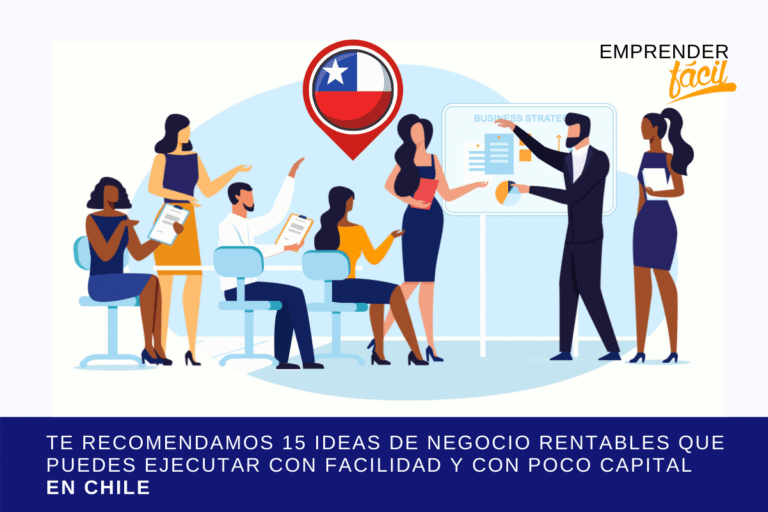emprendedor chileno con mapa y negocios exitosos