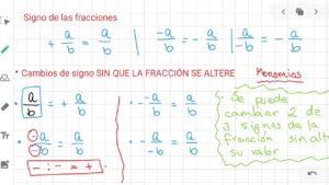 fracciones y numeros con simbolos algebraicos